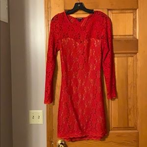 Express Red Lace, Open Back Dress